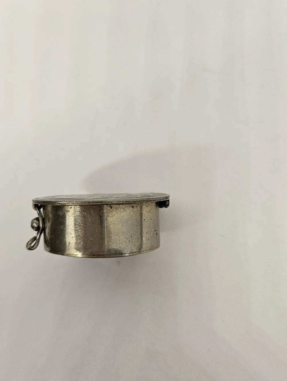 Trinket Pill Box Alpaca Silver Hecho En Mexico Abalone Aztec Sun God Warrior